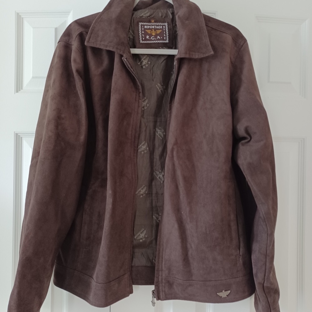 Men’s Reportage R.G.A Italy Brown Suede Jacket Size Medium
